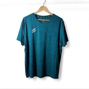 Hurley Blue Heathered Performance Tee Shirt Logo Graphic Athletic Top Size L